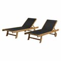 Kd Cama De Bebe Caspian Eucalyptus Wood Outdoor Lounge Chair with Mesh Seating - Set of 2 KD3250846